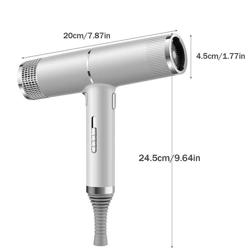 Professional High-Power Ionic Portable Hair Dryer Blue Light Fast Drying New Concept for Hotels Metal Material
