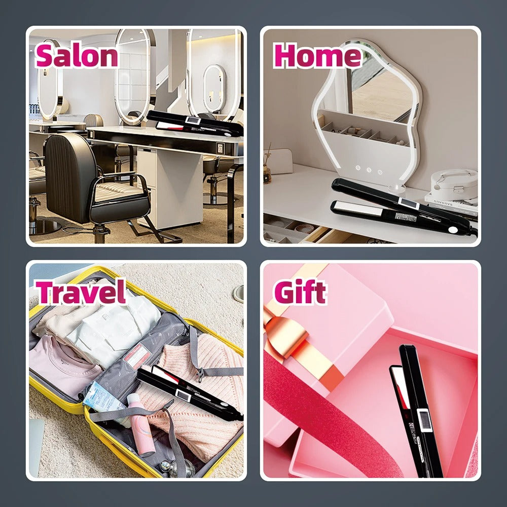 Hair Straightener Infrared and Ultrasonic Profession Cold Hair Care Iron Treatment for Frizzy Dry Recovers Damage Flat Irons