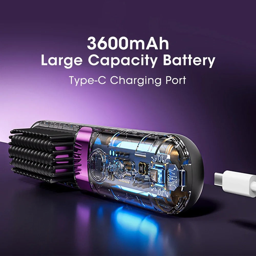 Cordless Hair Straightener 4 Temp LCD Display Anti-scald Hair Straightening Brush Portable Rechargeable Hair Styler Travel Women
