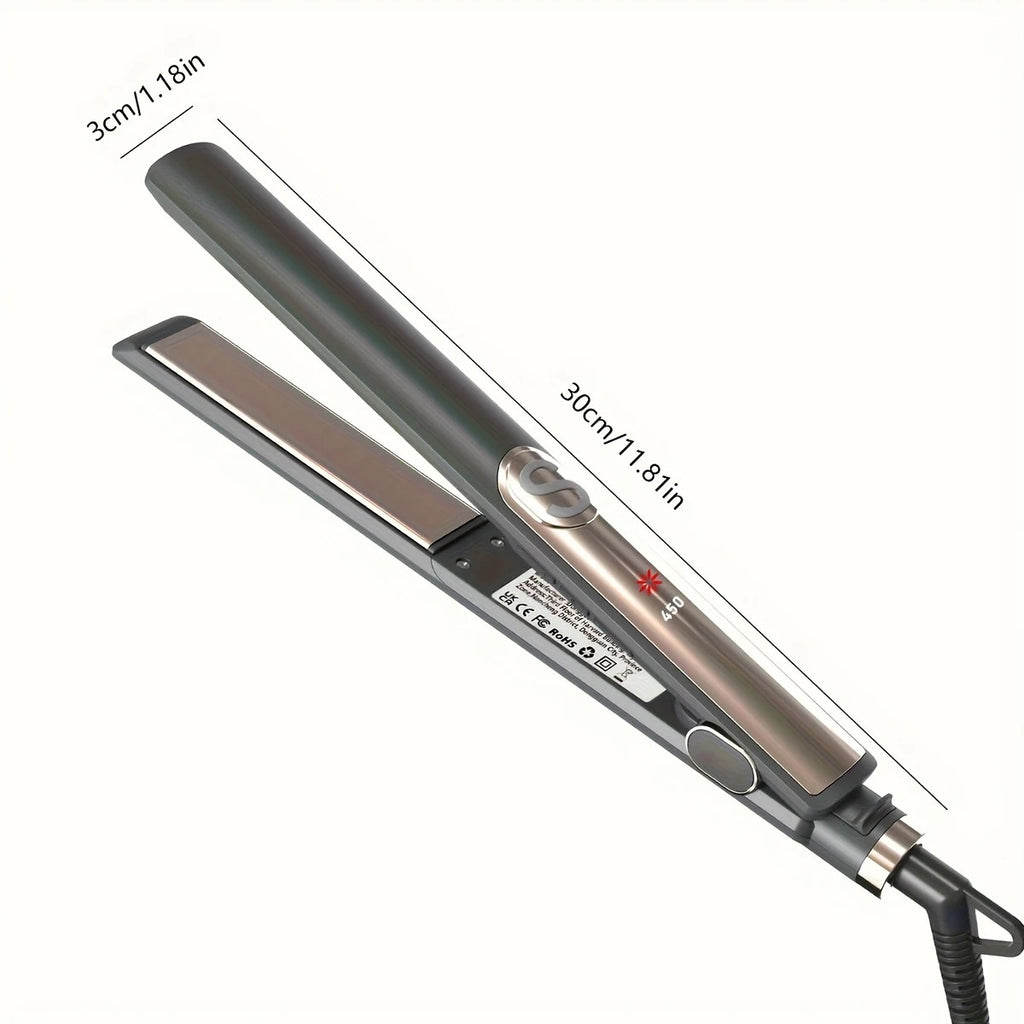 Professional Hair Straightener Curling Iron Ceramic Plate Negative Ion Plate Even Heat Temperature Adjustable Hair Straightener