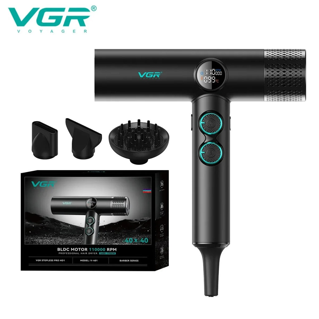 VGR Hair Dryer Professional Hair Dryer Machine Negative Ion Blow Dryer BLDC Motor 110000 RPM Hair Salon for Household Use V-469