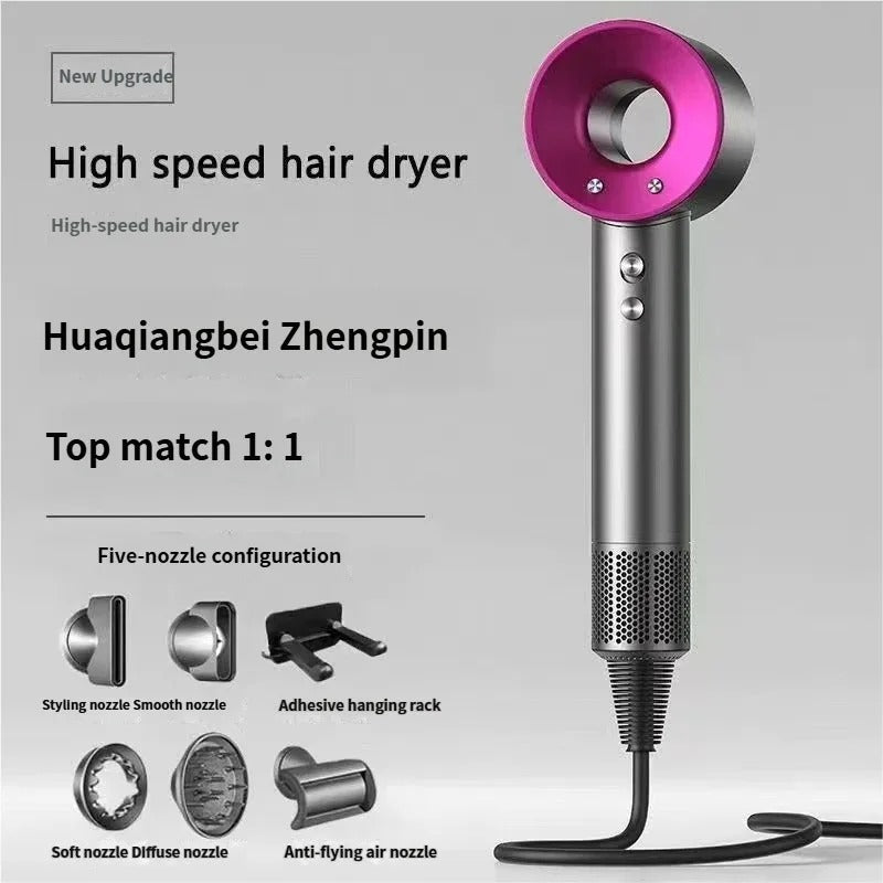 Negative ion hair dryer with high speed and no blades High power silent and quick drying Portable, suitable for home and travel