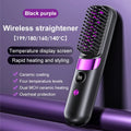 Hair Straightener Brush USB Rechargeable with LCD Display Ceramic Comb for Smooth Hair Styling at Home and Travel