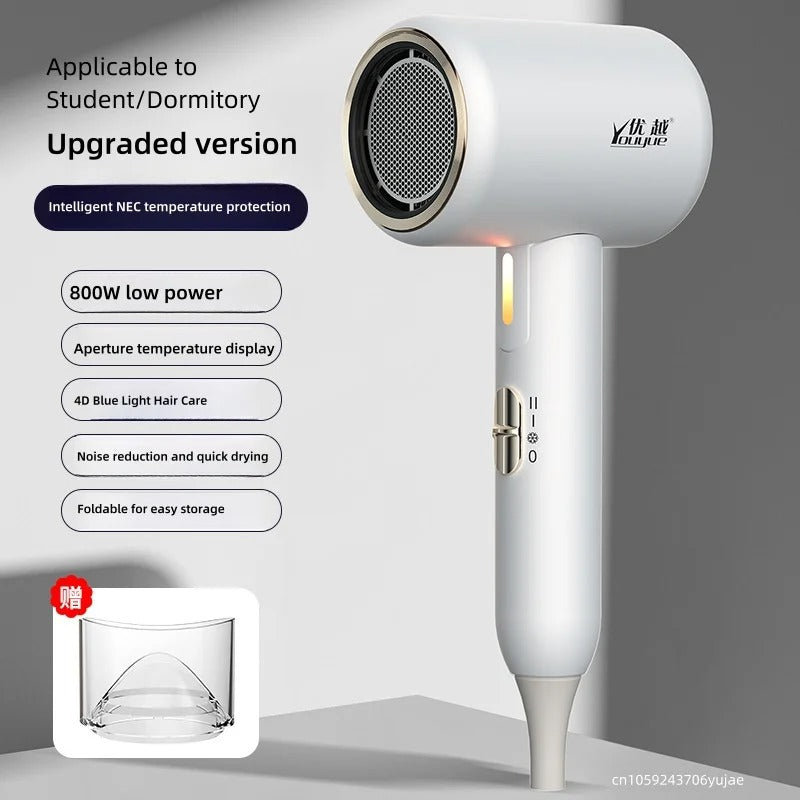 220v Folding Hair Dryer 2300w High-Power Blue Light Negative Ion Low-Noise Quick Drying Hair Dryer Source Factory