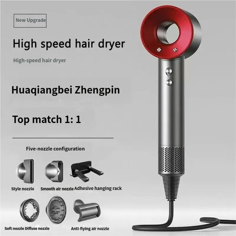 Negative ion hair dryer with high speed and no blades High power silent and quick drying Portable, suitable for home and travel